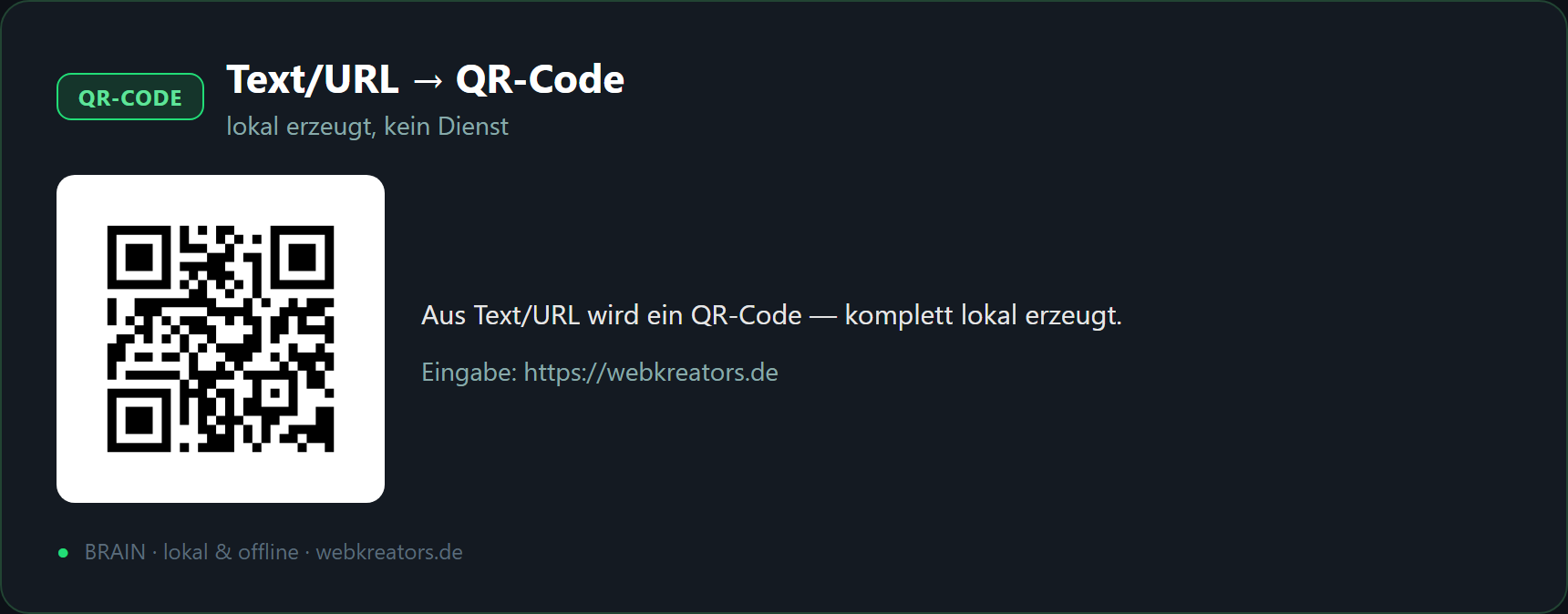 Text / URL → QR-Code
